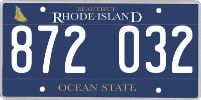 RI license plate 872032