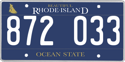 RI license plate 872033
