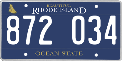 RI license plate 872034