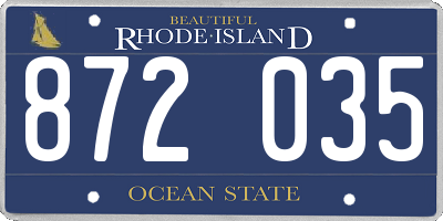 RI license plate 872035