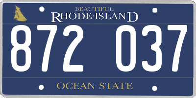 RI license plate 872037