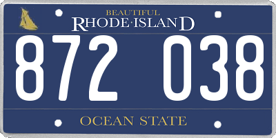RI license plate 872038