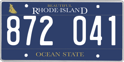 RI license plate 872041