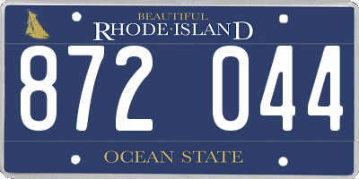 RI license plate 872044