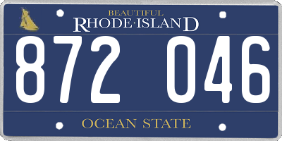 RI license plate 872046