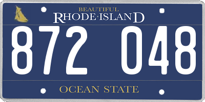 RI license plate 872048