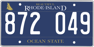 RI license plate 872049