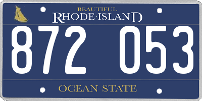RI license plate 872053