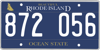 RI license plate 872056
