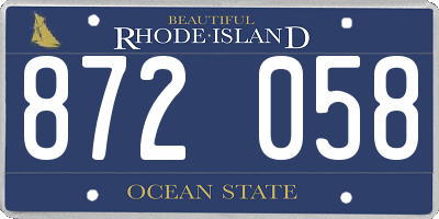 RI license plate 872058