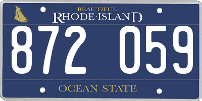 RI license plate 872059