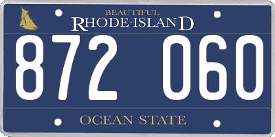RI license plate 872060