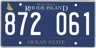 RI license plate 872061