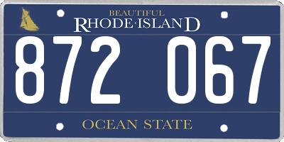 RI license plate 872067