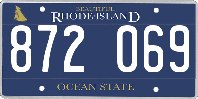 RI license plate 872069