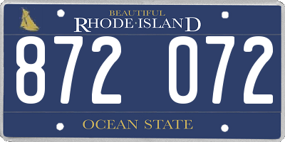 RI license plate 872072