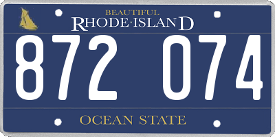 RI license plate 872074