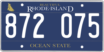 RI license plate 872075
