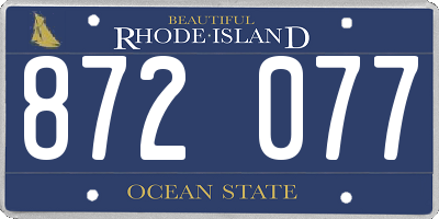 RI license plate 872077