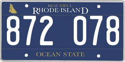 RI license plate 872078