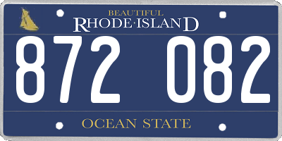 RI license plate 872082