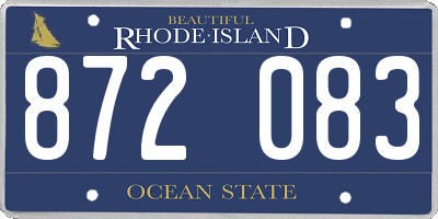 RI license plate 872083