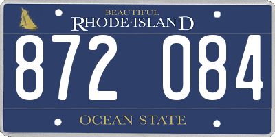 RI license plate 872084