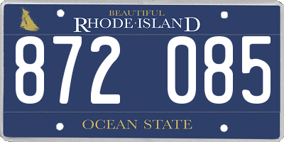 RI license plate 872085