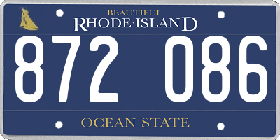RI license plate 872086