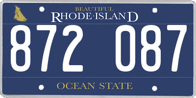 RI license plate 872087