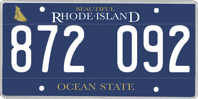 RI license plate 872092
