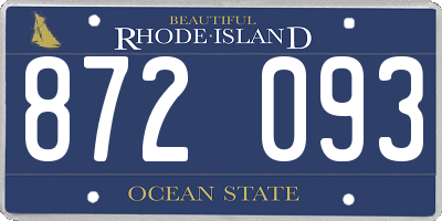 RI license plate 872093