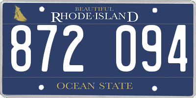 RI license plate 872094