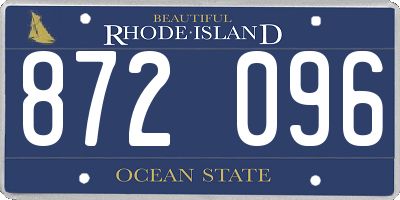 RI license plate 872096