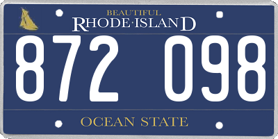 RI license plate 872098