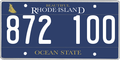 RI license plate 872100