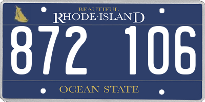 RI license plate 872106