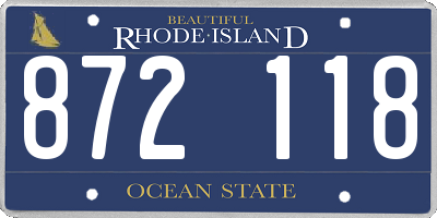 RI license plate 872118