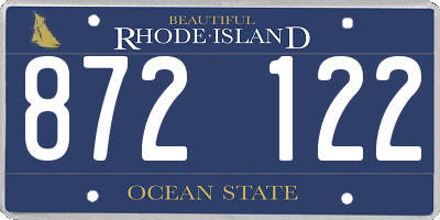 RI license plate 872122