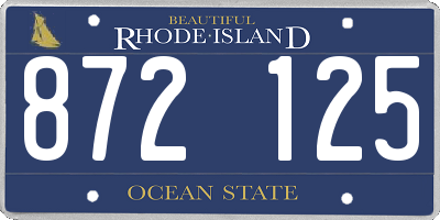 RI license plate 872125