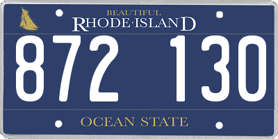 RI license plate 872130