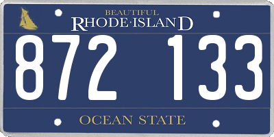 RI license plate 872133
