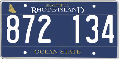 RI license plate 872134