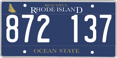 RI license plate 872137