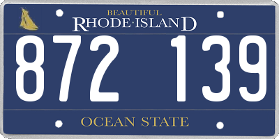 RI license plate 872139