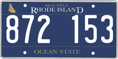 RI license plate 872153