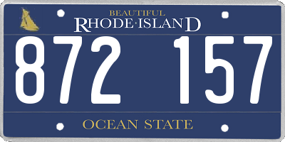 RI license plate 872157