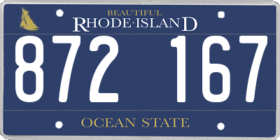 RI license plate 872167