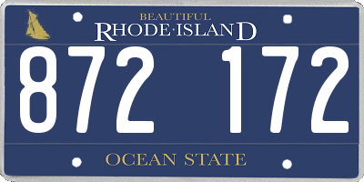 RI license plate 872172