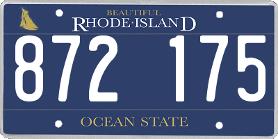 RI license plate 872175